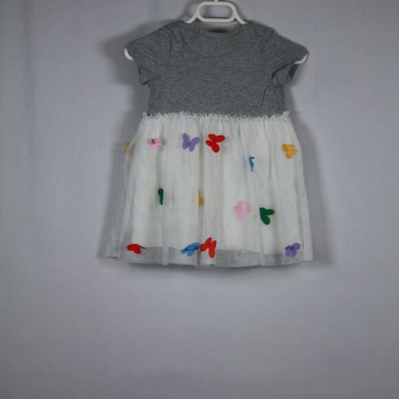 Hanna Andersson Short Sleeve Dress w/ Tulle skirt Covered in Butterflies 18-24 M - Picture 4 of 6